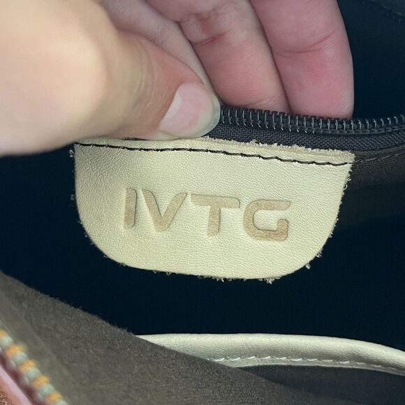 IVTG Brown Leather Satchel Medium Crossbody Studded Bag Purse - Picture 16 of 16